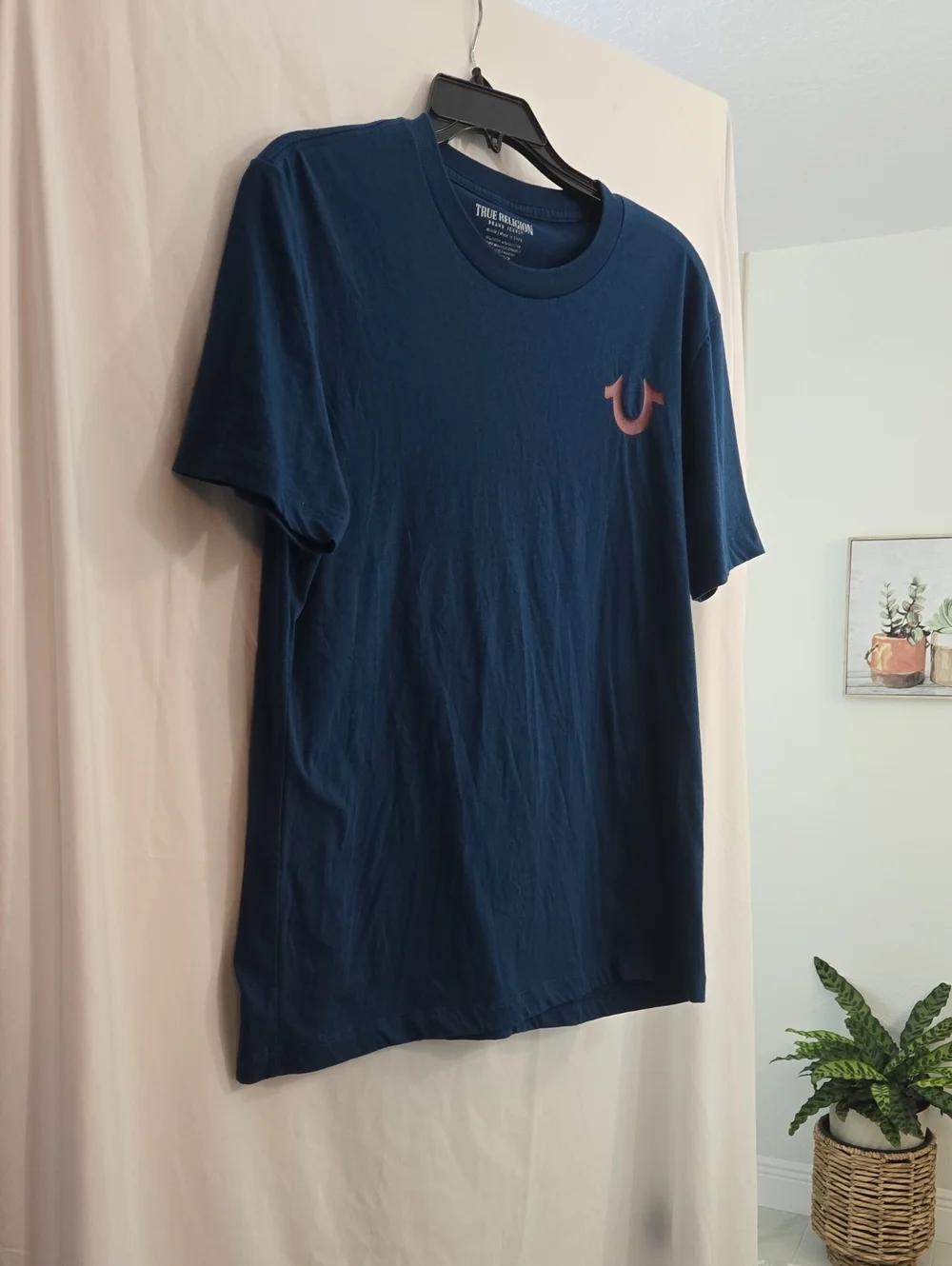 True Religion Dark Teal Short‑Sleeve Tee with Horseshoe Logo